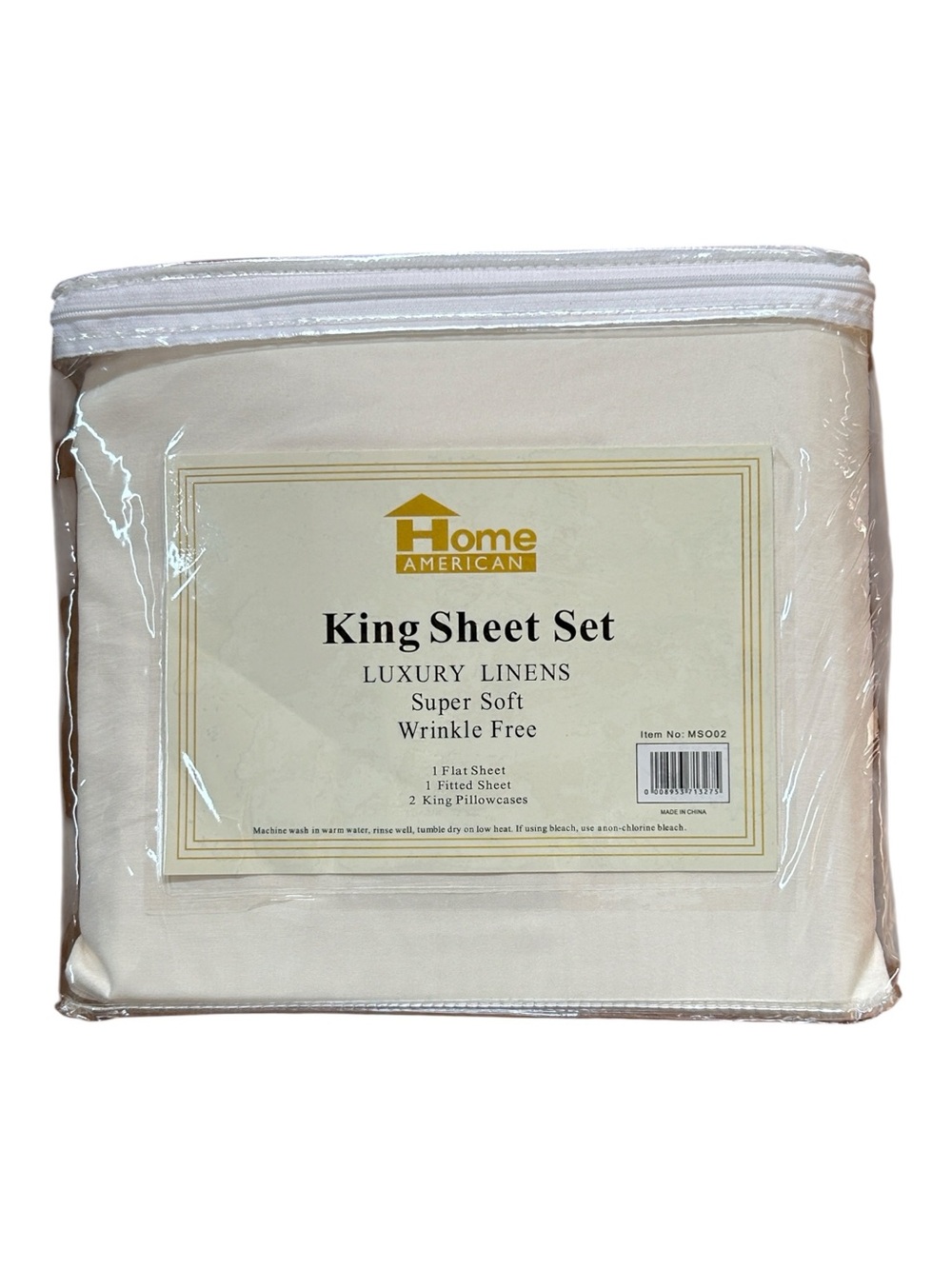 NEW Home American 4 Piece King Sheet Set - Cream Luxury Linens